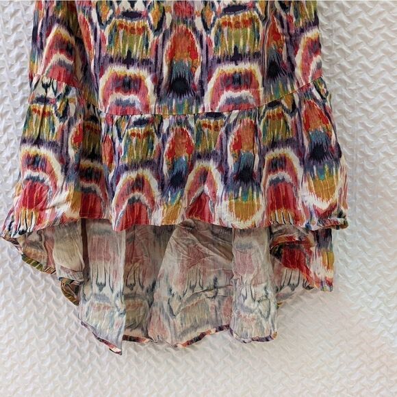 BB Dakota size small strapless, padded high low dress multi color pattern - Picture 3 of 11